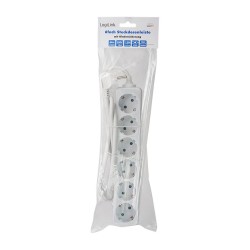 Logilink Steckdosenleiste 6-fach mit Schutzkontakt . weiß — Buy in Cyprus with Fast Delivery