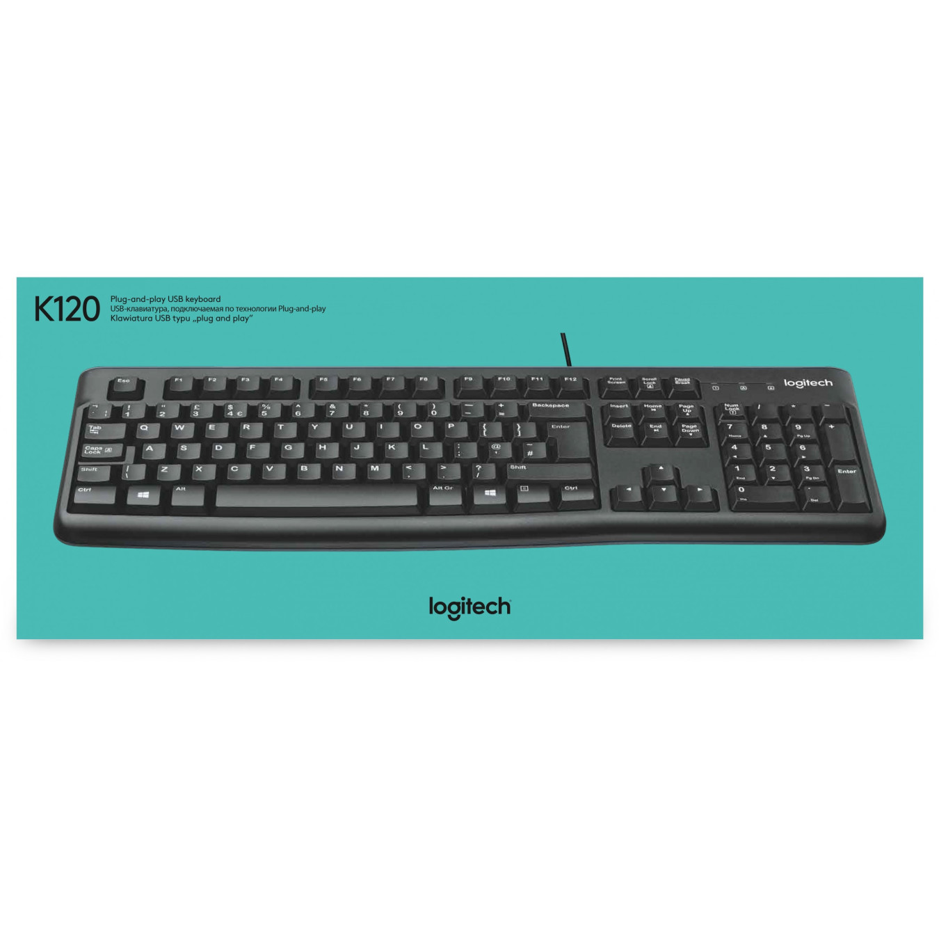 Logitech K120 - Wired USB Full-Size (100%) AZERTY French Keyboard - Black — Buy in Cyprus with Fast Delivery