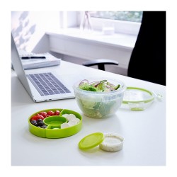 Emsa N1060700 Clip & Go Salatbox rund mit Einsatz und Dressingbox transparent. g — Buy in Cyprus with Fast Delivery