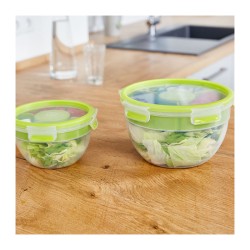 Emsa N1060700 Clip & Go Salatbox rund mit Einsatz und Dressingbox transparent. g — Buy in Cyprus with Fast Delivery