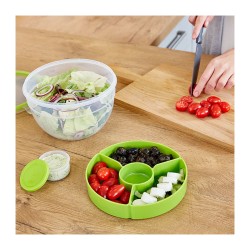 Emsa N1060700 Clip & Go Salatbox rund mit Einsatz und Dressingbox transparent. g — Buy in Cyprus with Fast Delivery