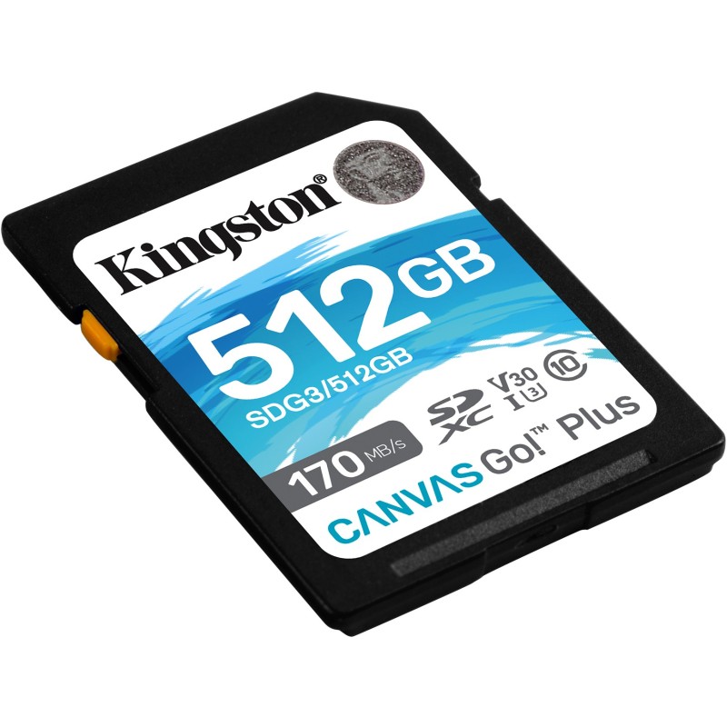 Buy Kingston Canvas Go! Plus SDXC - 512GB - UHS‑I U3/V30, 170MB/s Read, 90MB/s... in Cyprus, Nicosia, Limassol, Larnaka, Pafos