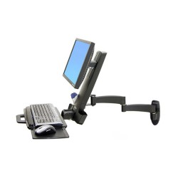 ERGOTRON Combo Arm der Serie 200 schwarz fuer LCD bis 61cm 24 Zoll Tastatur Maus Handballenauflage und Barcode Lesege...