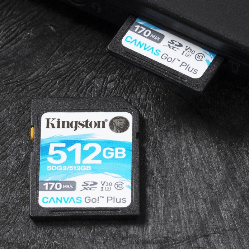 Buy Kingston Canvas Go! Plus SDXC - 512GB - UHS‑I U3/V30, 170MB/s Read, 90MB/s... in Cyprus, Nicosia, Limassol, Larnaka, Pafos