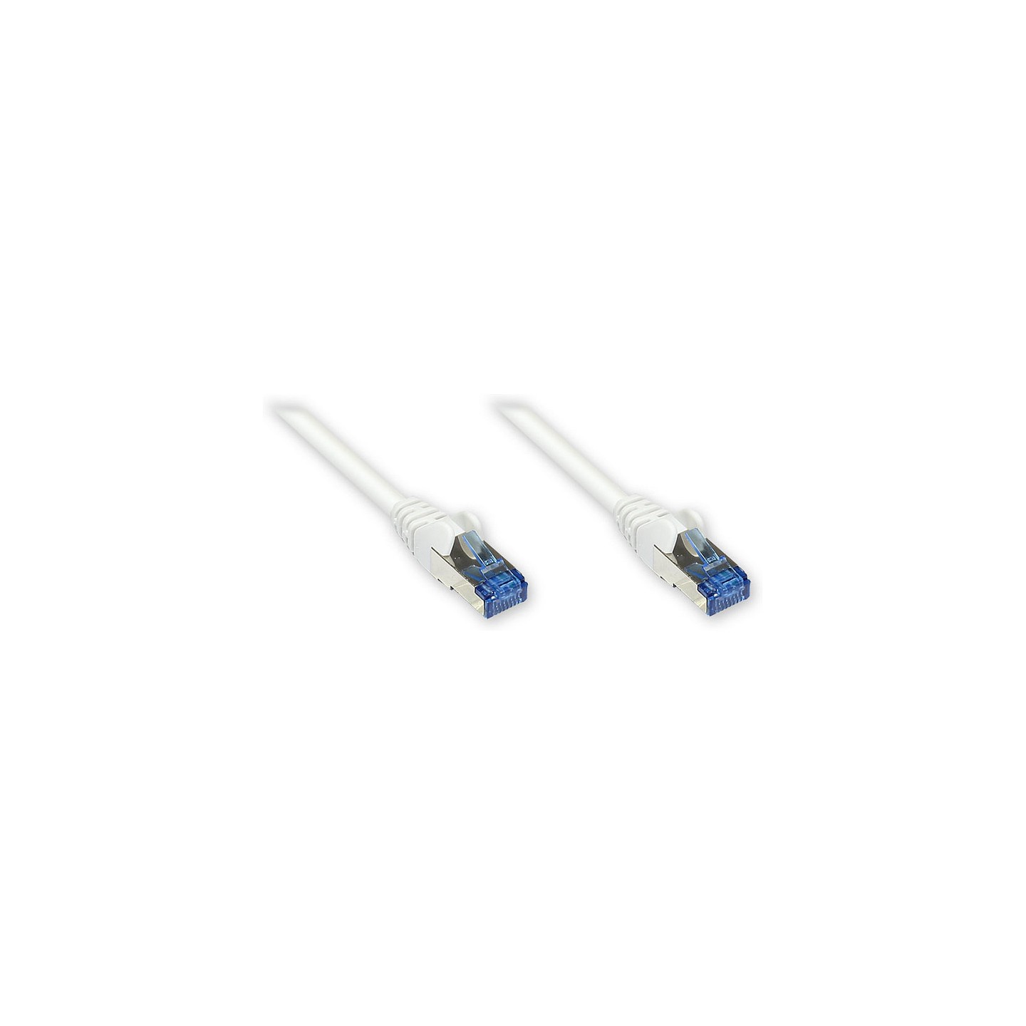 GoodConnections Patchkabel mit Rastnasenschutz. Cat. 6A. S FTP. PiMF. halogenfrei. 500MHz. weiß. 0.5m.