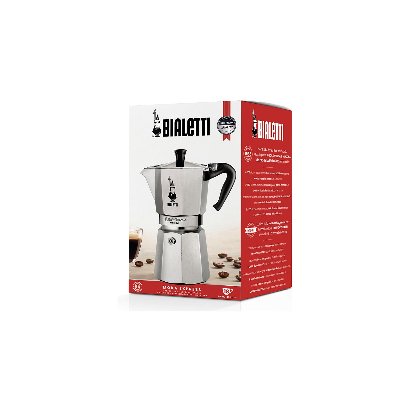Bialetti Moka Express - silber - Aluminium - für 18 Tassen — Buy in Cyprus with Fast Delivery