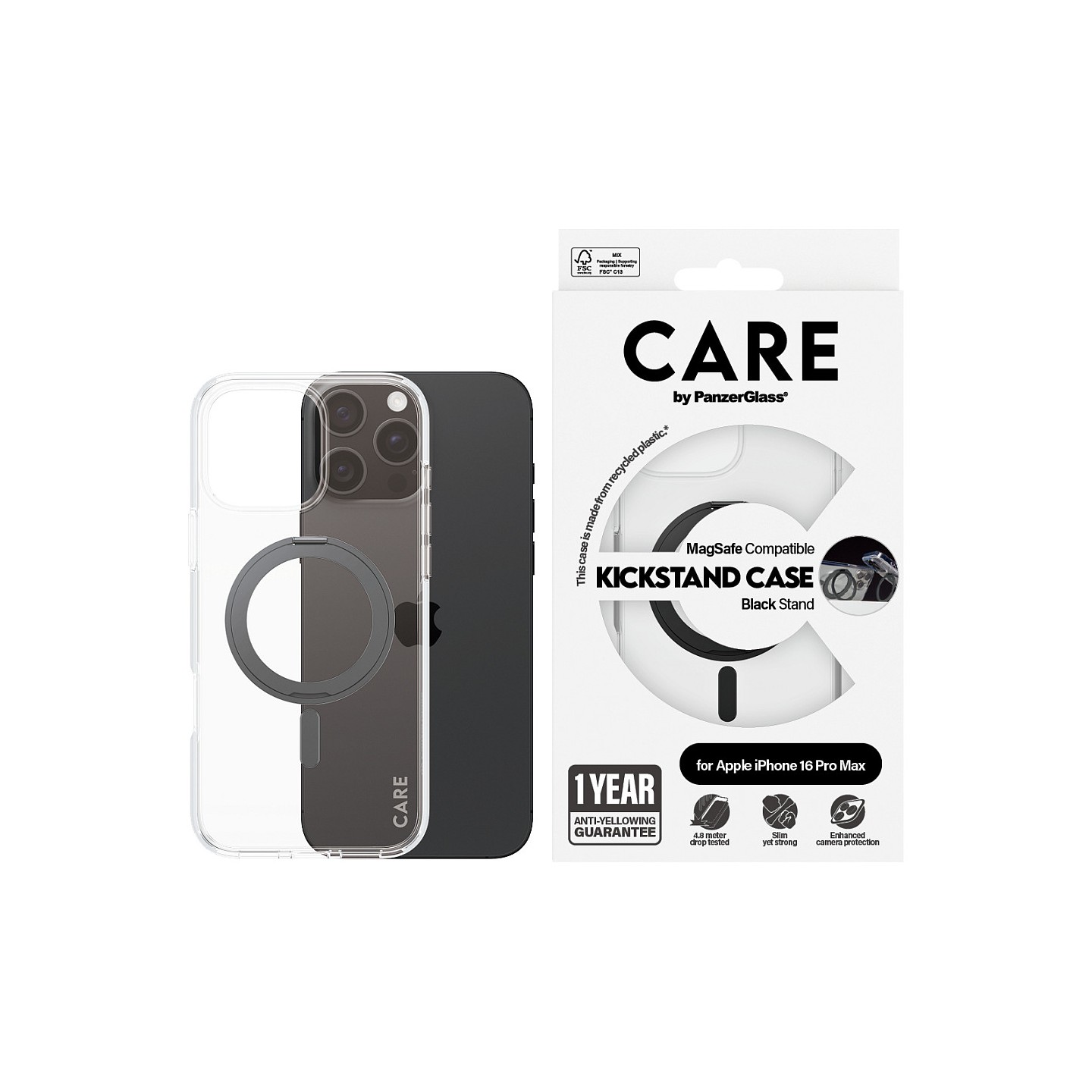 CARE Case Feature Black Kickstand MagSAFE iPhone 16 Pro Max — Buy in Cyprus with Fast Delivery