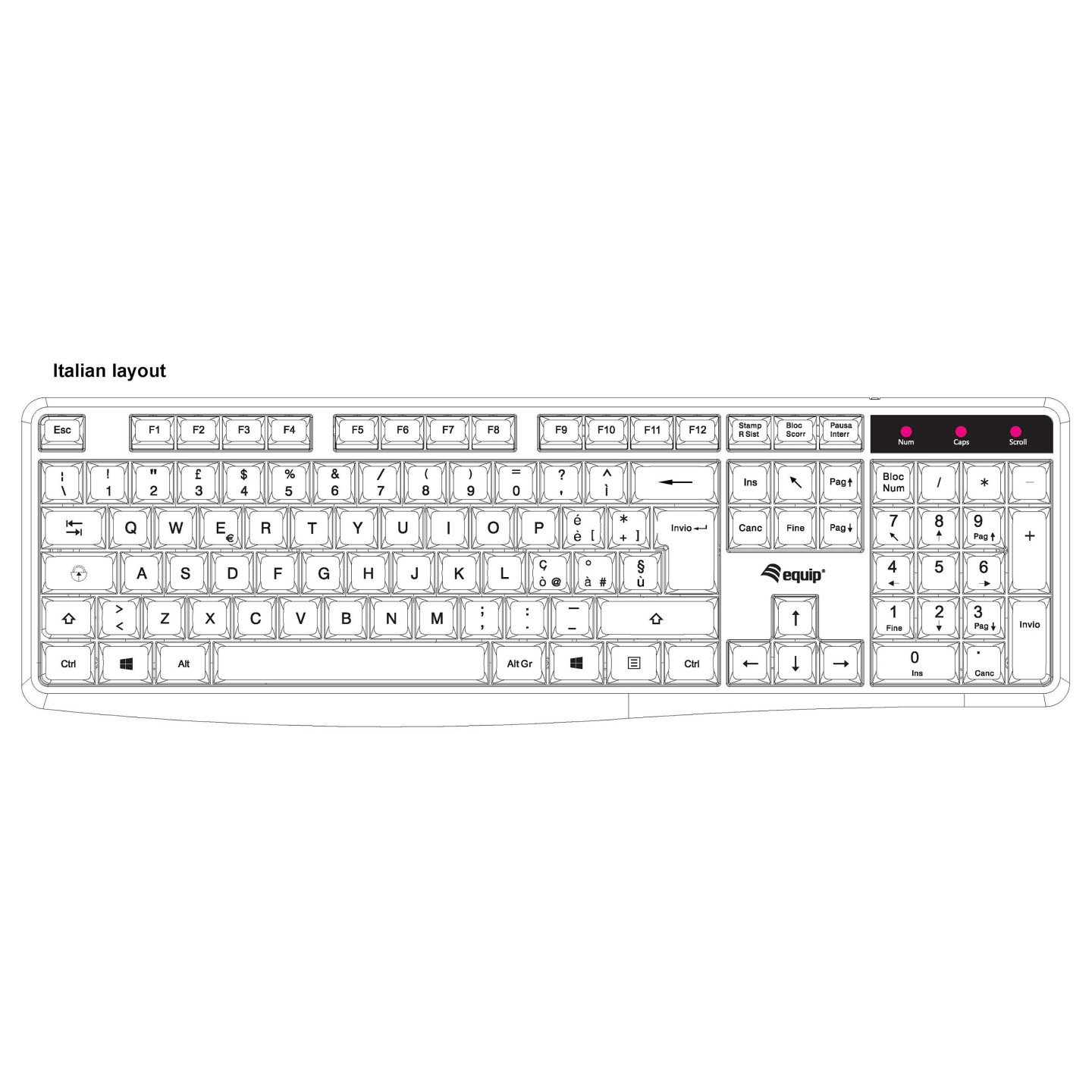 Equip Kabelgebundene USB Keyboard schwarz. italieni — Buy in Cyprus with Fast Delivery