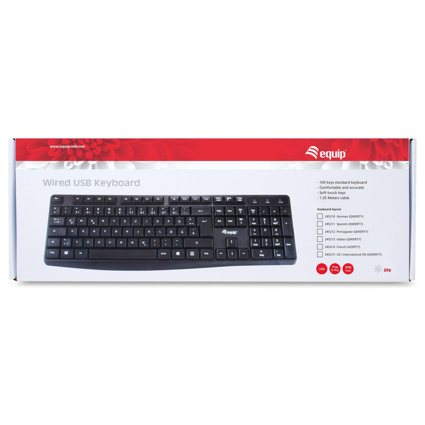 Equip Kabelgebundene USB Keyboard schwarz. italieni — Buy in Cyprus with Fast Delivery