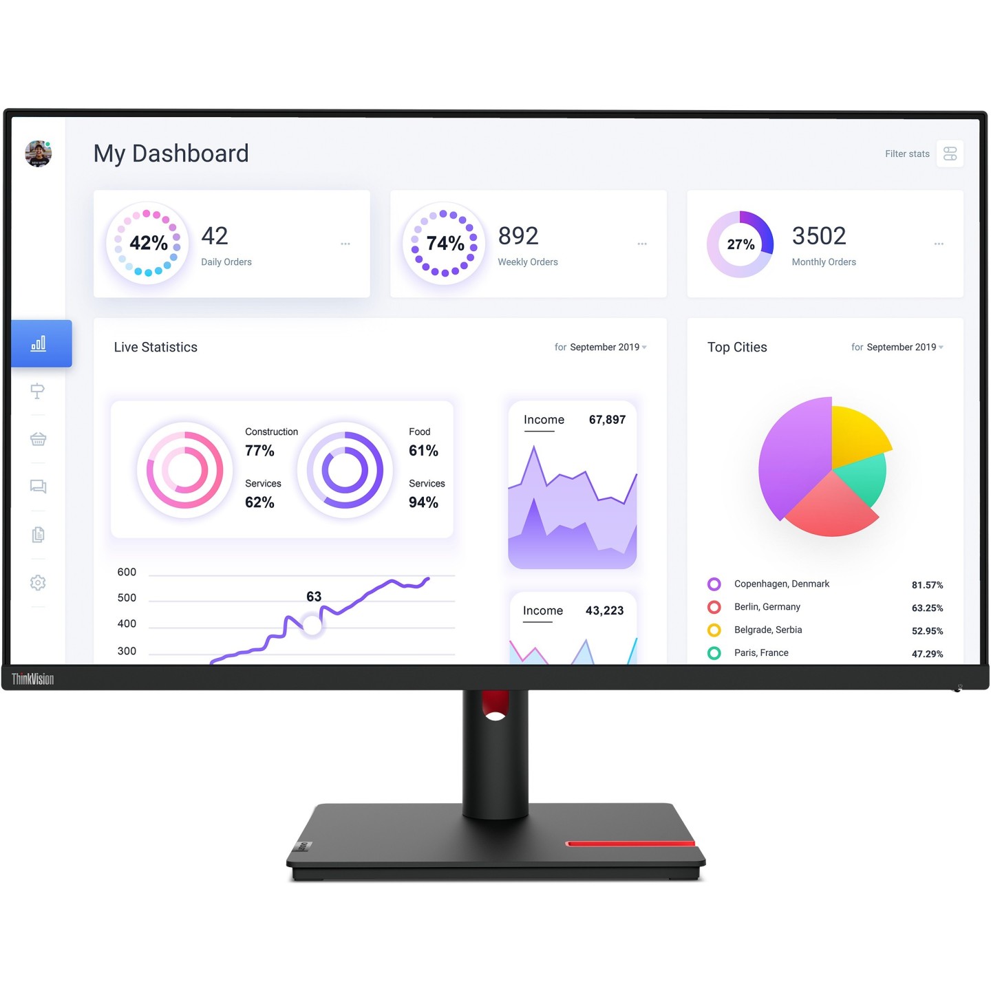 Lenovo ThinkVision T32p-30 31.5" 4K IPS Monitor 60Hz 4ms USB-C 90W Pivot Black (Boxed) — Buy in Cyprus with Fast Delivery