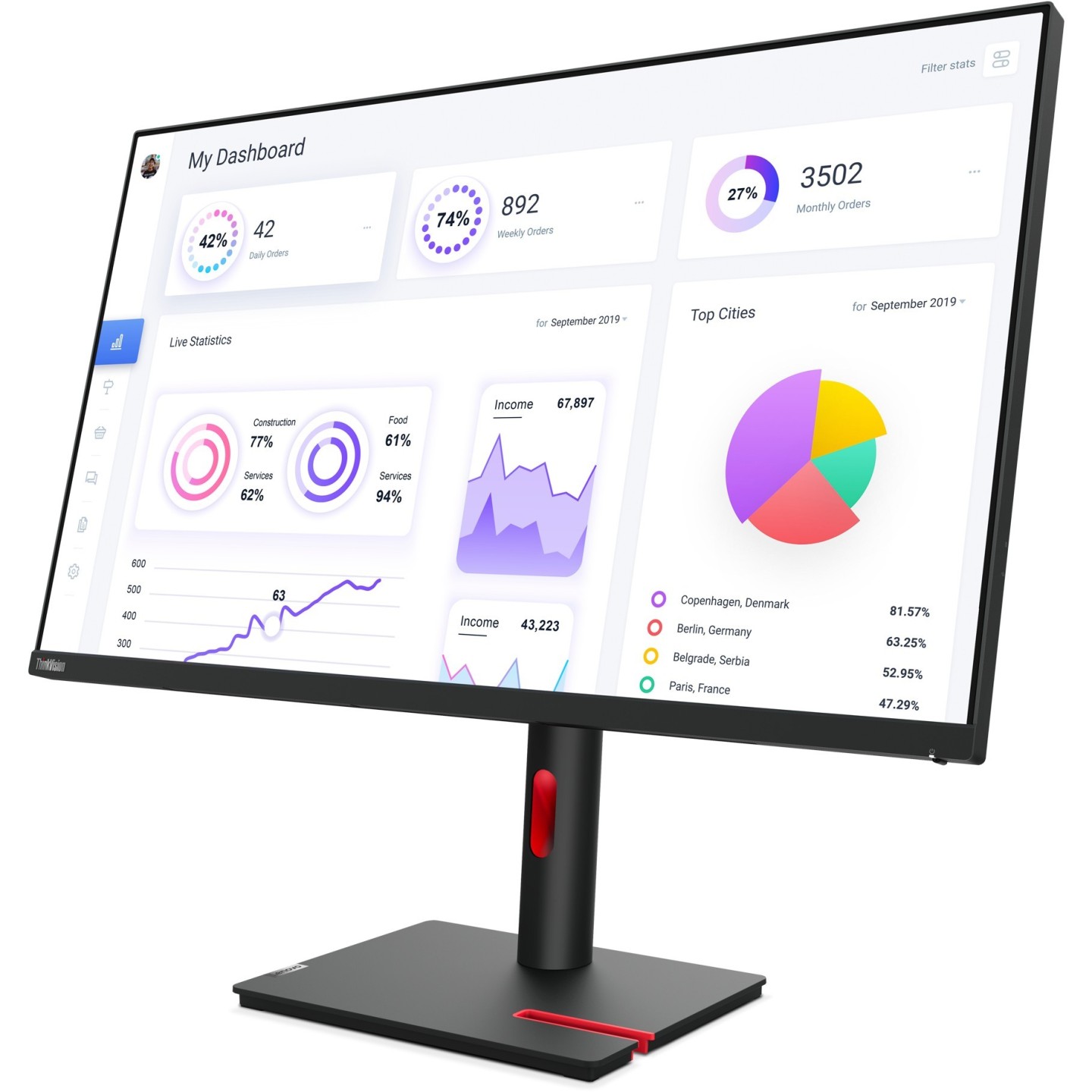 Lenovo ThinkVision T32p-30 31.5" 4K IPS Monitor 60Hz 4ms USB-C 90W Pivot Black (Boxed) — Buy in Cyprus with Fast Delivery
