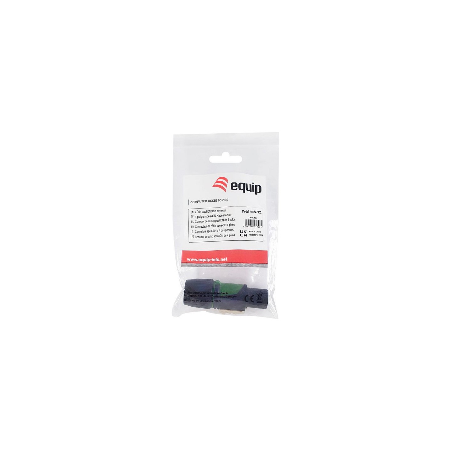 Equip Kabelverbinder 4-Polig SpeakOn schwarz grün — Buy in Cyprus with Fast Delivery