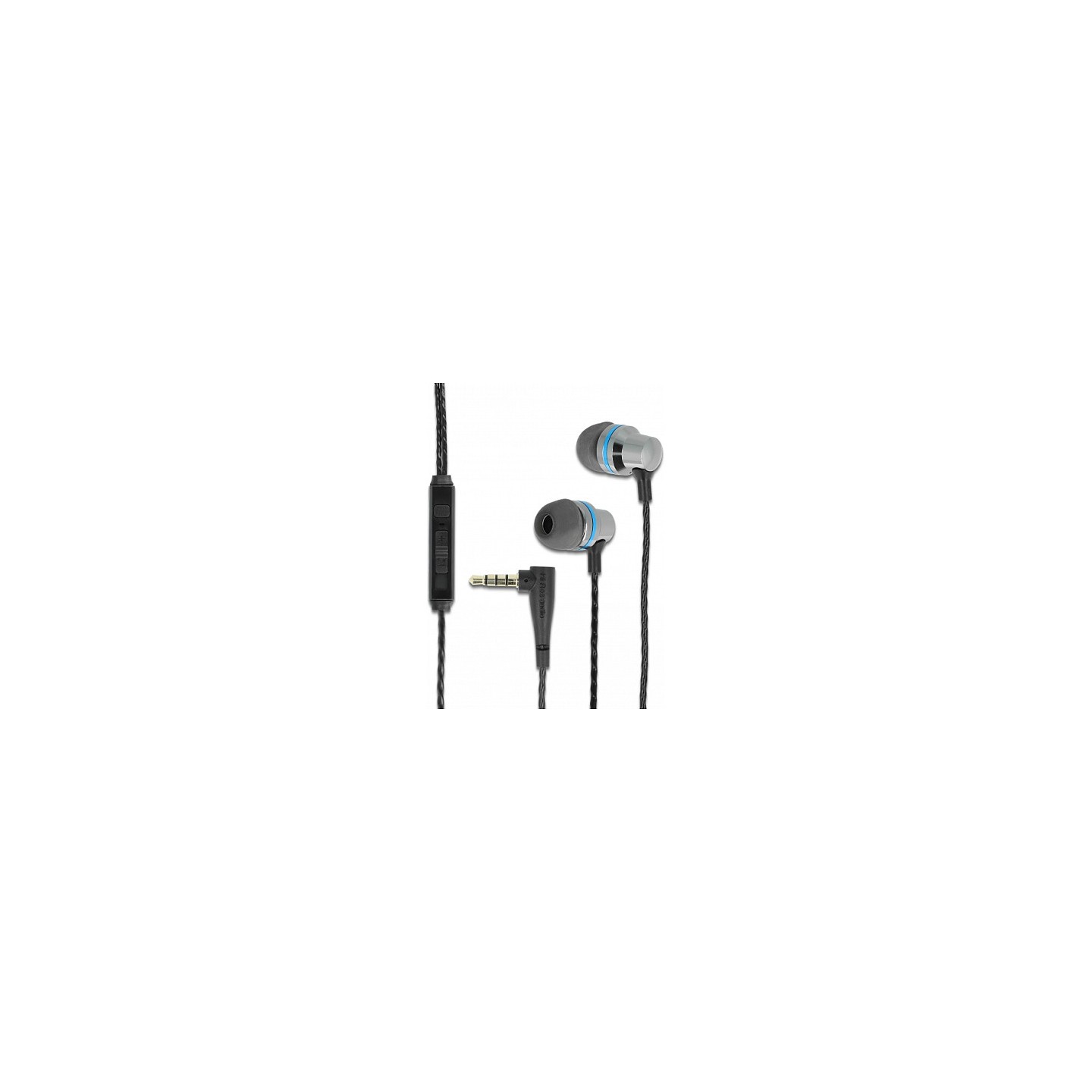 In-Ear Kopfhörer mit 4 Pin 3.5 mm Klinkenstecker. Mikrofon und Lautstärkeregler + Quick-Mute Funktion für Smartphones...