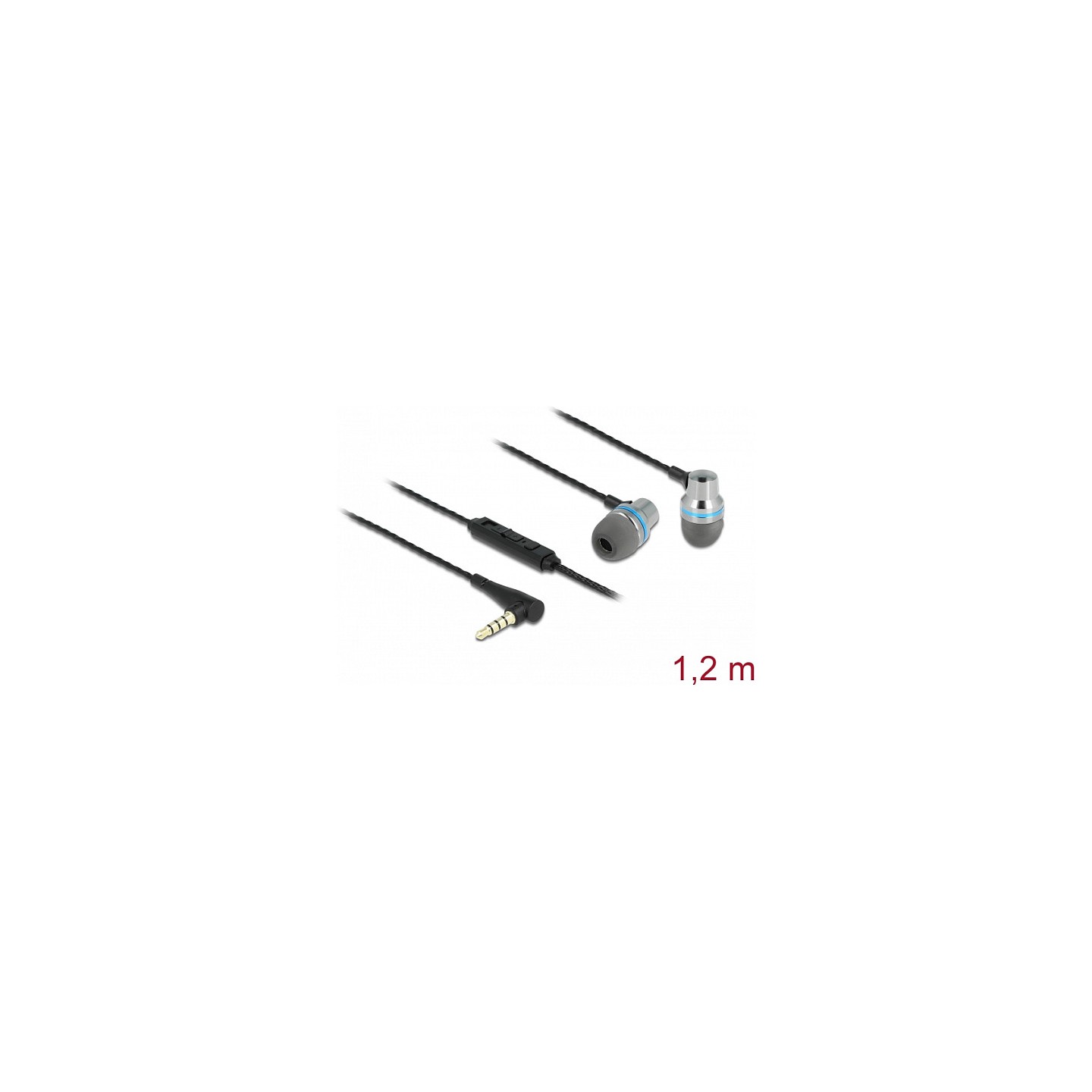In-Ear Kopfhörer mit 4 Pin 3.5 mm Klinkenstecker. Mikrofon und Lautstärkeregler + Quick-Mute Funktion für Smartphones...