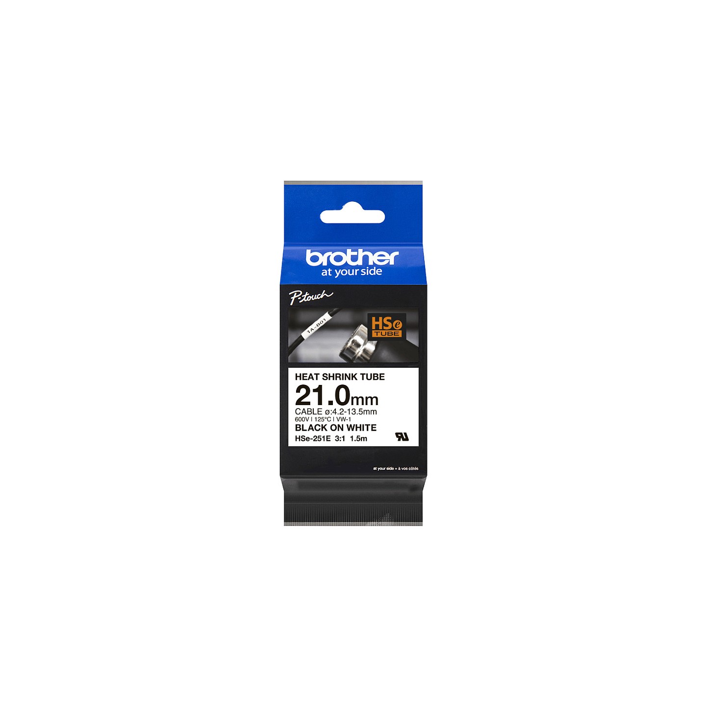 Brother HSe-251E Schrumpfschlauch schwarz auf wei (21 mm) — Buy in Cyprus with Fast Delivery