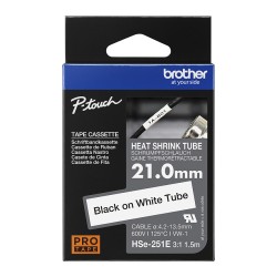 Brother HSe-251E Schrumpfschlauch schwarz auf wei (21 mm) — Buy in Cyprus with Fast Delivery