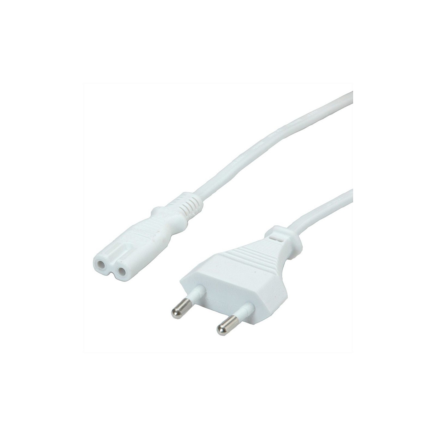 VALUE Netzkabel Euro-Flachstecker auf C7. 2polig. wei. 3 m — Buy in Cyprus with Fast Delivery