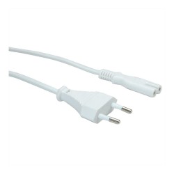 VALUE Netzkabel Euro-Flachstecker auf C7. 2polig. wei. 3 m — Buy in Cyprus with Fast Delivery