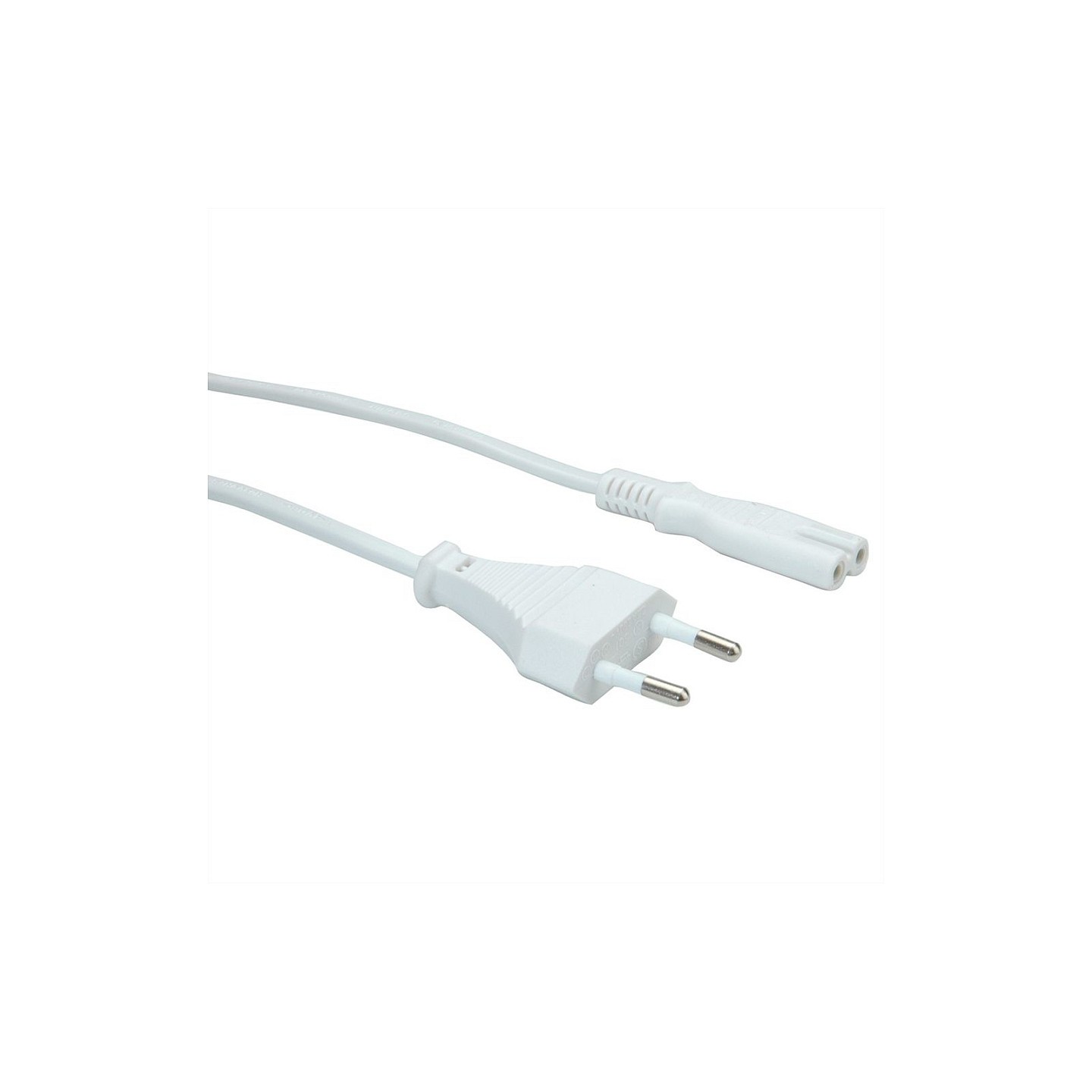 VALUE Netzkabel Euro-Flachstecker auf C7. 2polig. wei. 3 m — Buy in Cyprus with Fast Delivery