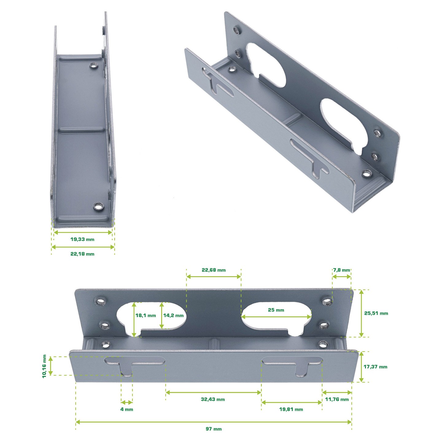Intos Inline Hilfsrahmen 3.5' HDD in 5.25' Schacht — Buy in Cyprus with Fast Delivery