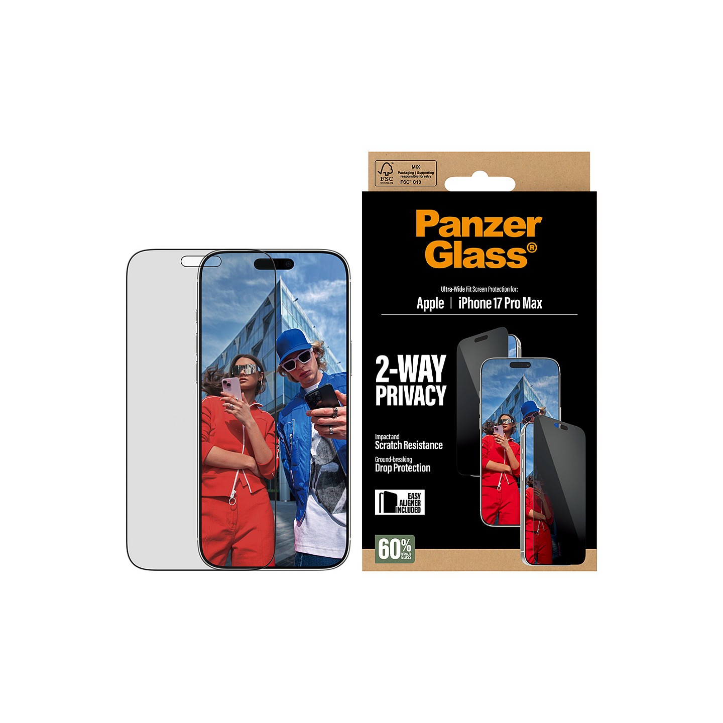 PanzerGlass 2-Way Privacy Schutzglas iPhone 17 Pro Max UWF — Buy in Cyprus with Fast Delivery