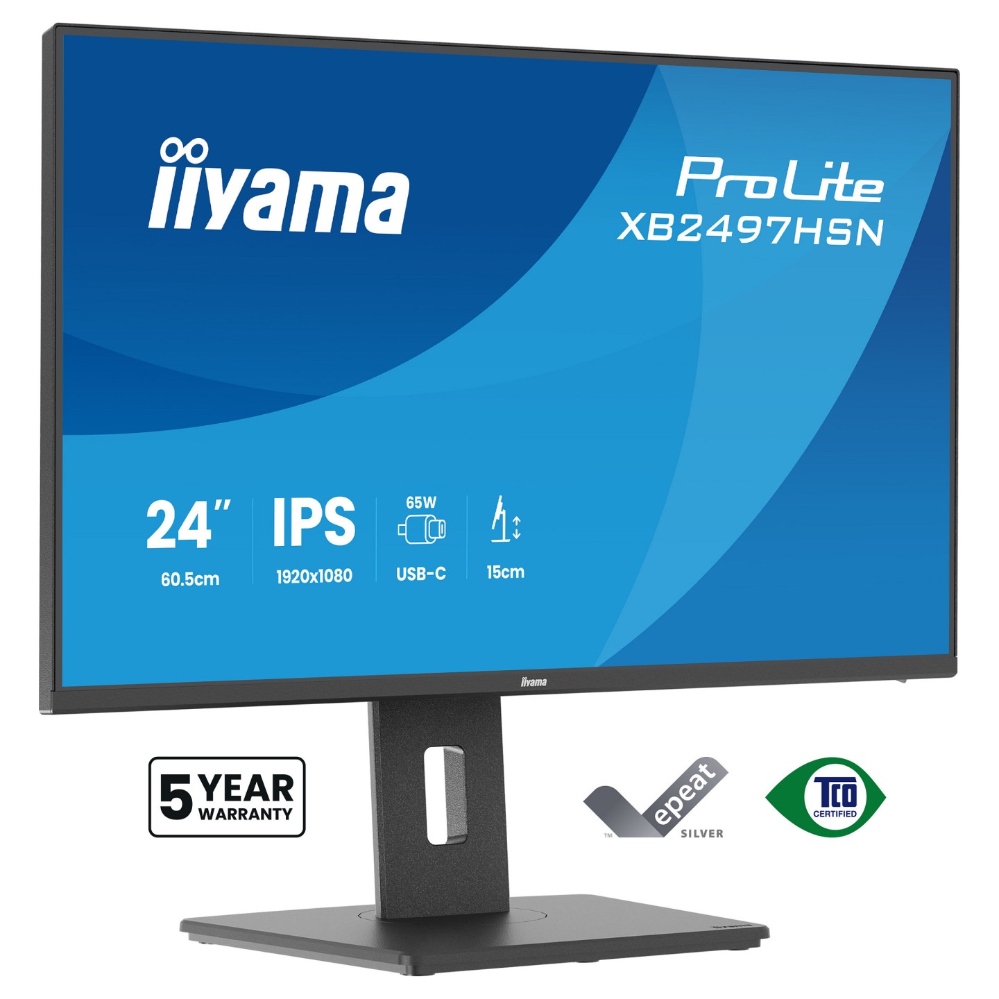 IIYAMA 60.5cm (24') XB2497HSN-B1 16:10 HDMI+DP+USB-C IPS — Buy in Cyprus with Fast Delivery