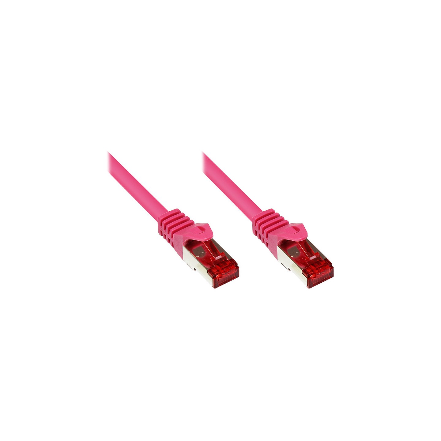GoodConnections Patchkabel mit Rastnasenschutz. Cat. 6. S FTP. PiMF. PVC. 250MHz. magenta. 5m.