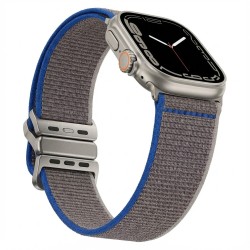 Premium Armband für Apple Watch. Grau Blau. 44mm. 45mm. 42mm (Series 1 2 3). 49mm. 46mm. GA-MAG-BNDA-P-CGBL