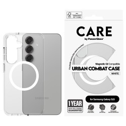 CARE Flagship Case Clear w. white QI Compatible Galaxy S25 — Buy in Cyprus with Fast Delivery