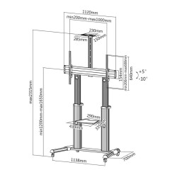 ROLINE LCD- TV-Rollstnder. 60-100 Zoll. bis 100kg. silberfarben — Buy in Cyprus with Fast Delivery
