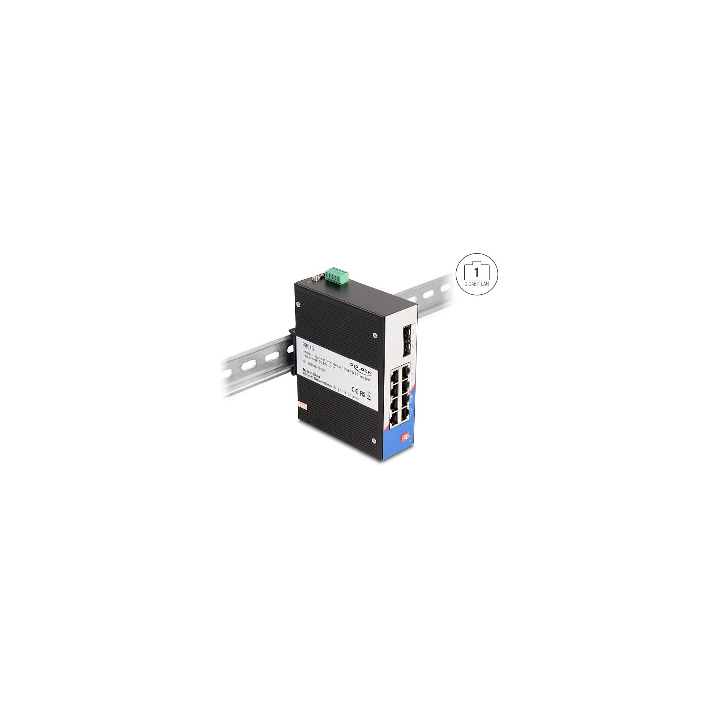 Industrie Gigabit Ethernet Switch 8 Port RJ45 2 Port SFP für Hutschiene — Buy in Cyprus with Fast Delivery