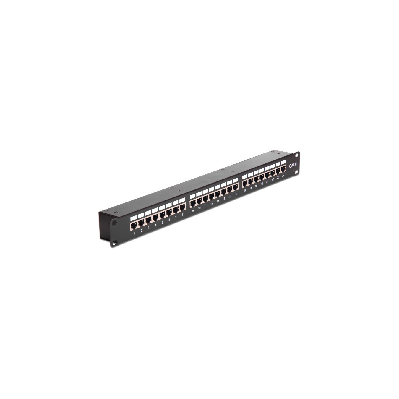 Delock Patch Panel 24-Port Cat6 - Model 43295 - 19\" 1U Rack Mount, Black, 482.6mm — Buy in Cyprus with Fast Delivery