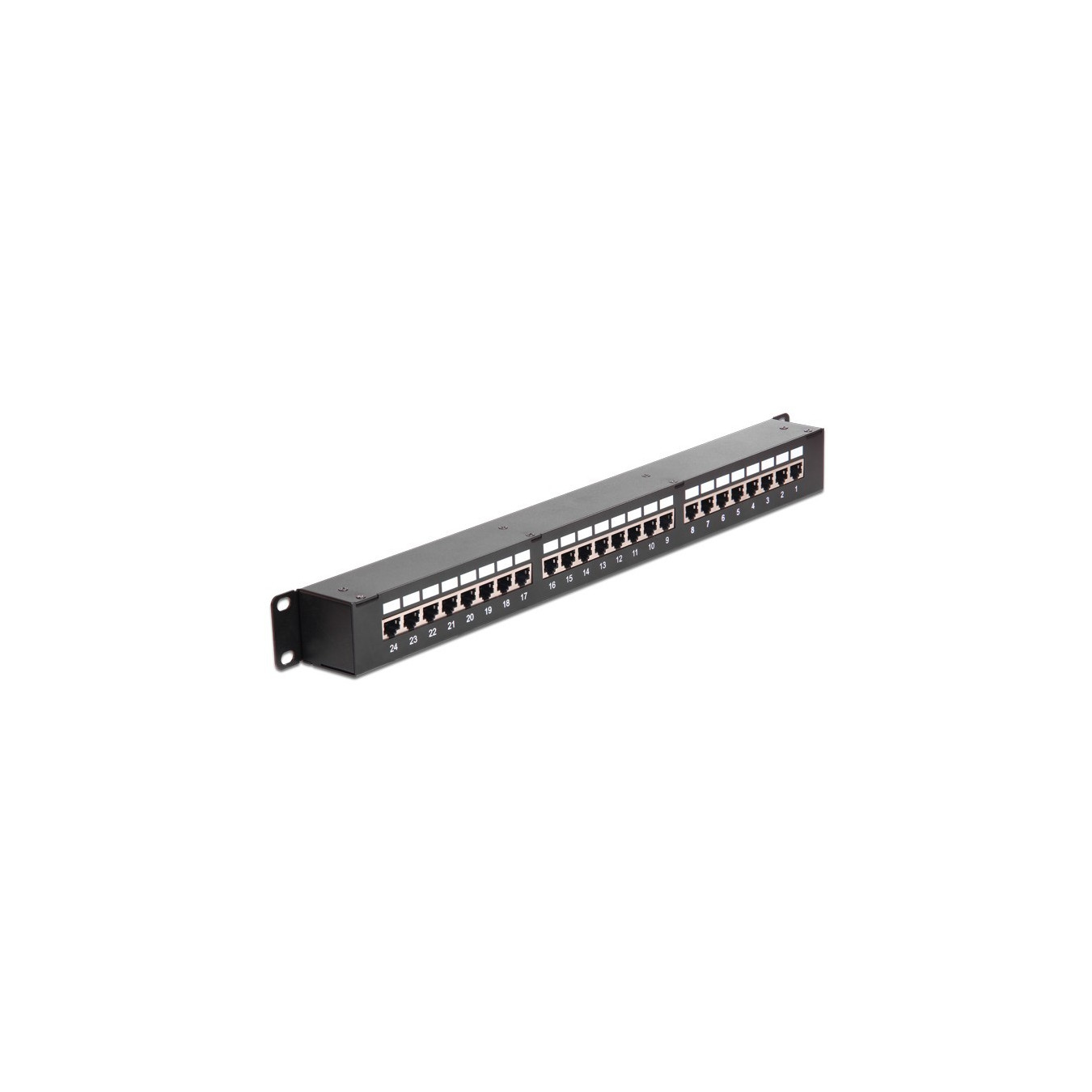 Delock Patch Panel 24-Port Cat6 - Model 43295 - 19\" 1U Rack Mount, Black, 482.6mm — Buy in Cyprus with Fast Delivery