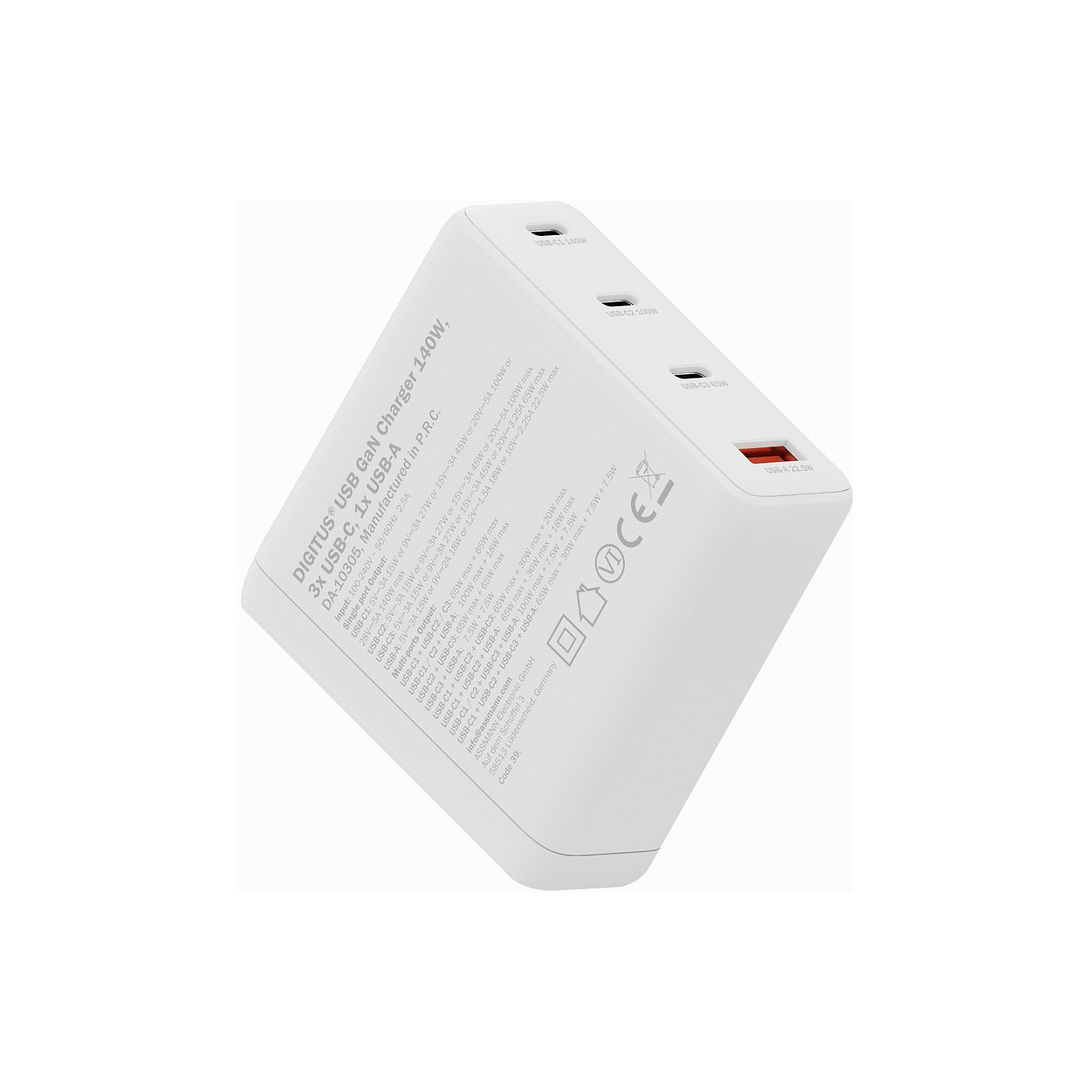DIGITUS USB GaN Charger 140W. 3x USB-C. 1x USB-A — Buy in Cyprus with Fast Delivery