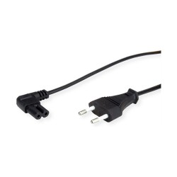 VALUE Netzkabel Euro-Flachstecker auf C7 gewinkelt. 2polig. schwarz. 1.8 m — Buy in Cyprus with Fast Delivery