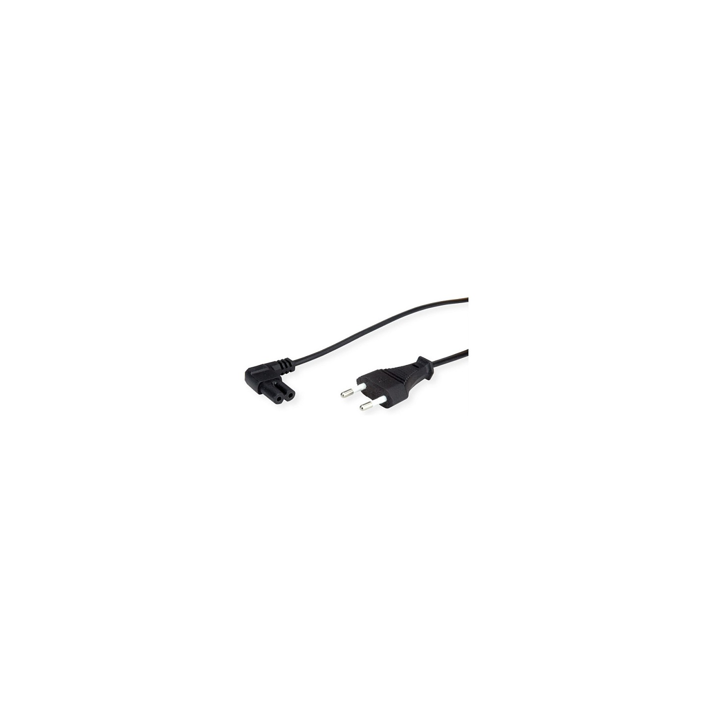 VALUE Netzkabel Euro-Flachstecker auf C7 gewinkelt. 2polig. schwarz. 1.8 m — Buy in Cyprus with Fast Delivery