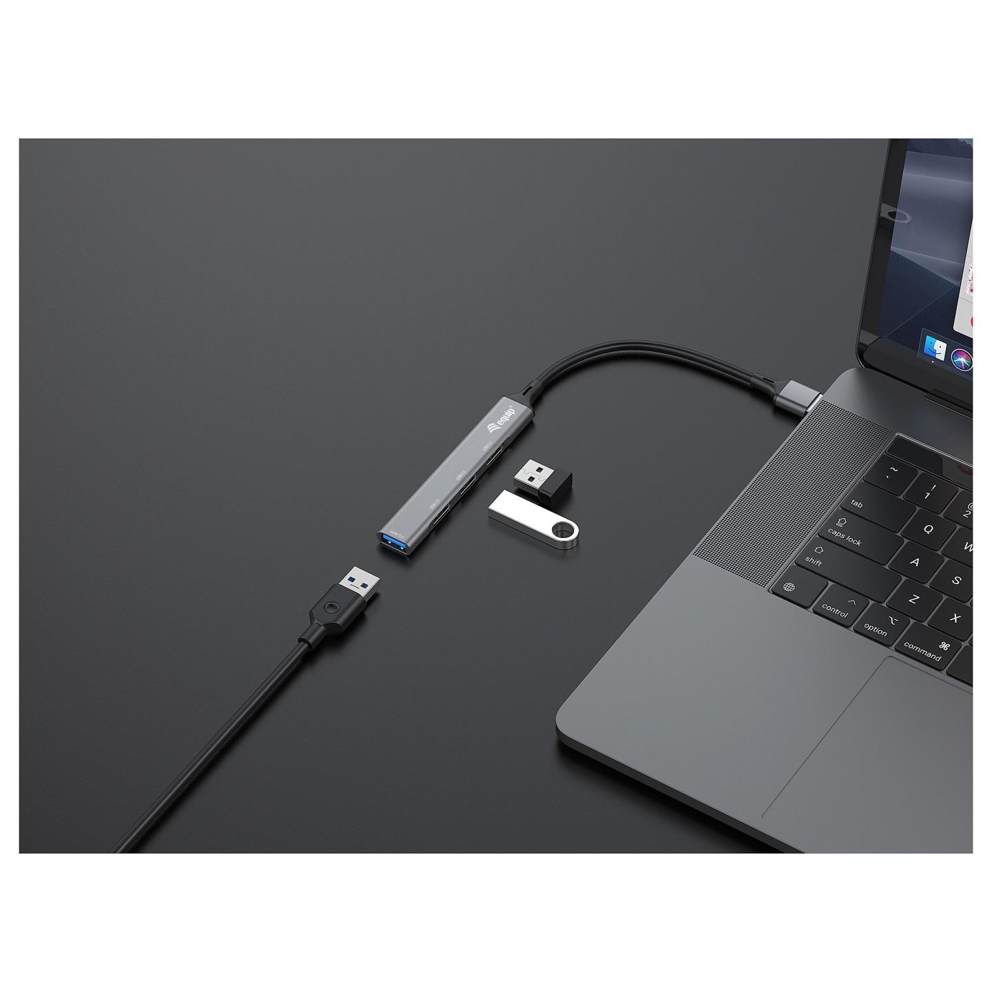 Equip USB-Hub 4-Port 3.0 - to 1x3.0 3x2.0 5Gbps o.Netzteil gr — Buy in Cyprus with Fast Delivery