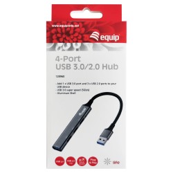 Equip USB-Hub 4-Port 3.0 - to 1x3.0 3x2.0 5Gbps o.Netzteil gr — Buy in Cyprus with Fast Delivery