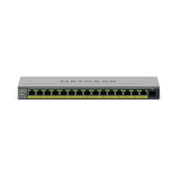 NETGEAR Easy Smart GS116EPP - Switch - L3 - Smart - 1 x 10 100 1000 + 15 x 10 100 1000 (PoE+) - Desktop. wandmontierb...