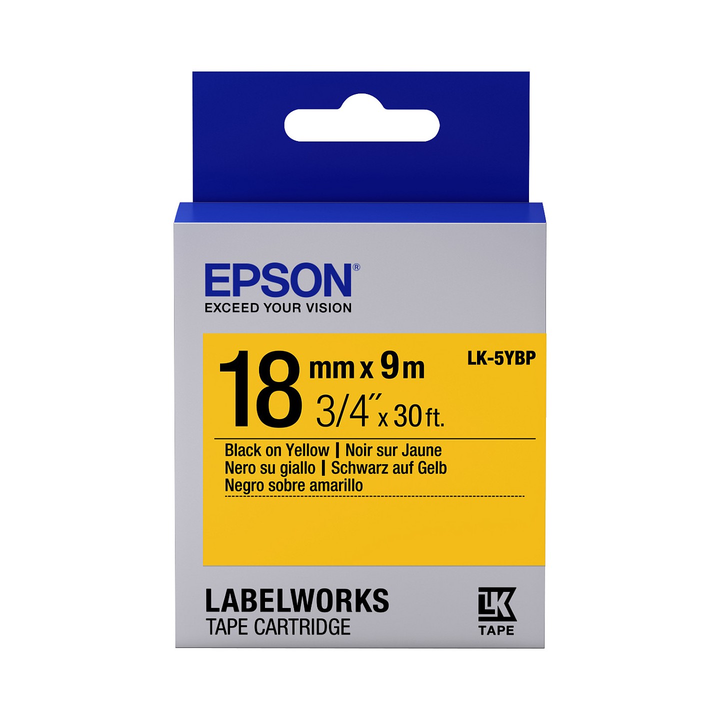 Epson LabelWorks LK-5YBP - Schwarz auf Gelb - Rolle (1.8 cm x 9 m) — Buy in Cyprus with Fast Delivery