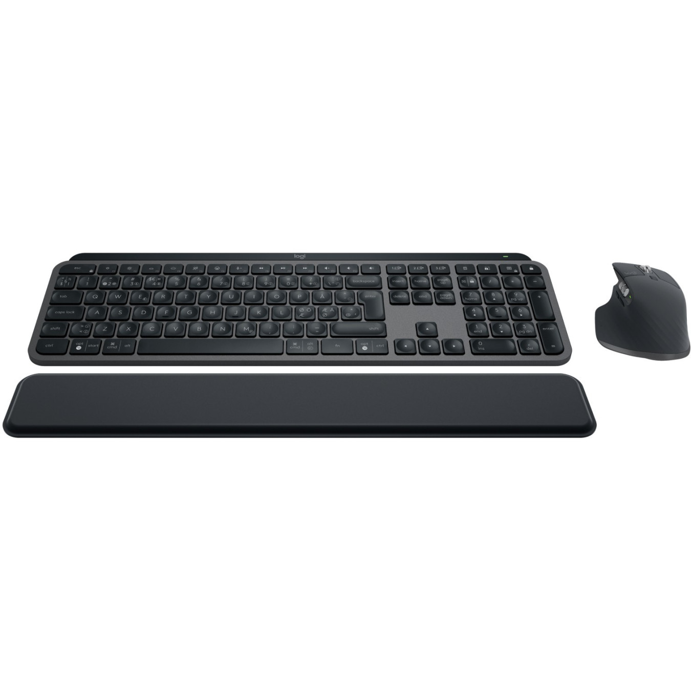 Logitech MX Keys Combo for Business - 920-010931 - Graphite, RF + Bluetooth, Nordic QWERTY, White LED, Rechargeable