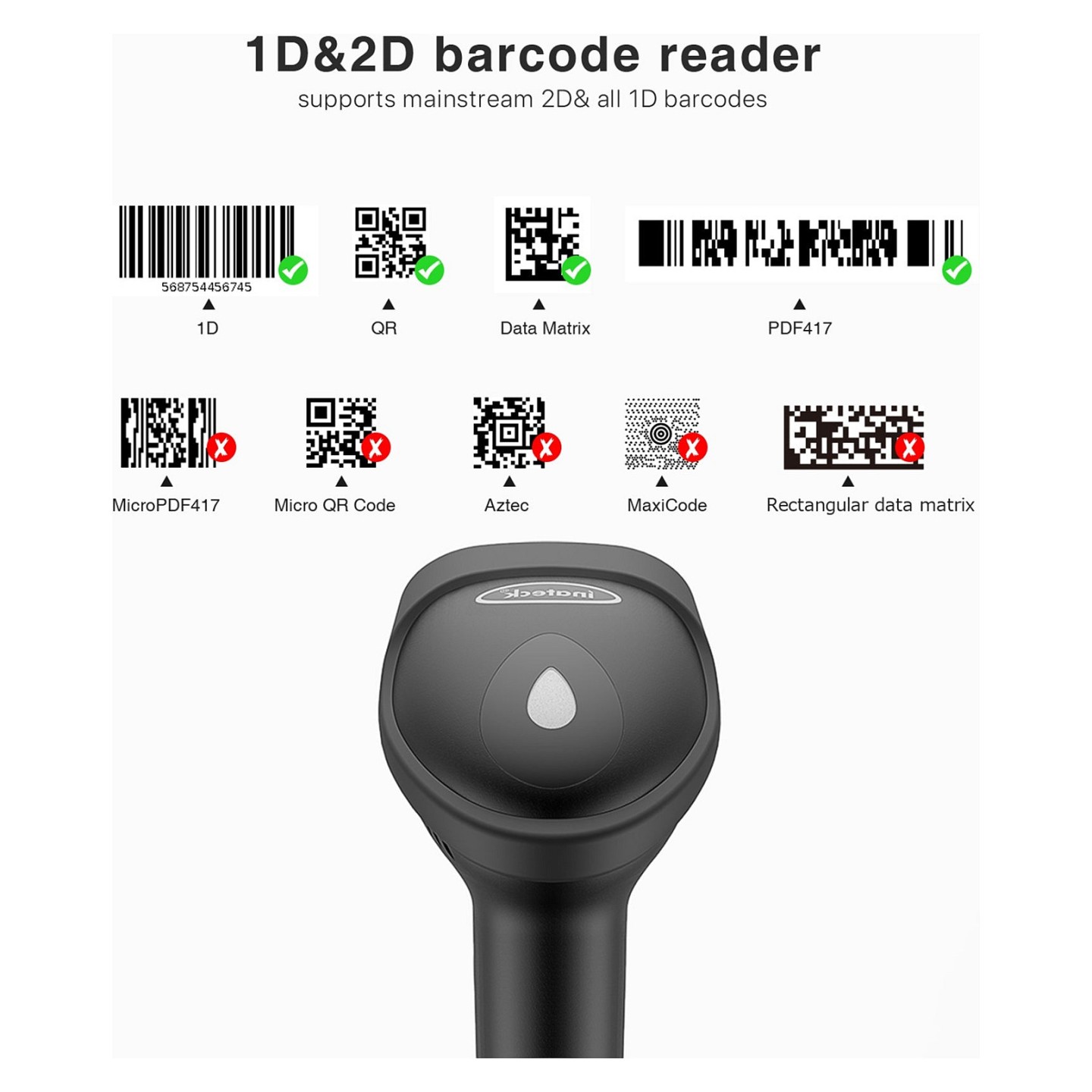 inateck Barcodescanner 50 black [BCST-50_black] — Buy in Cyprus with Fast Delivery