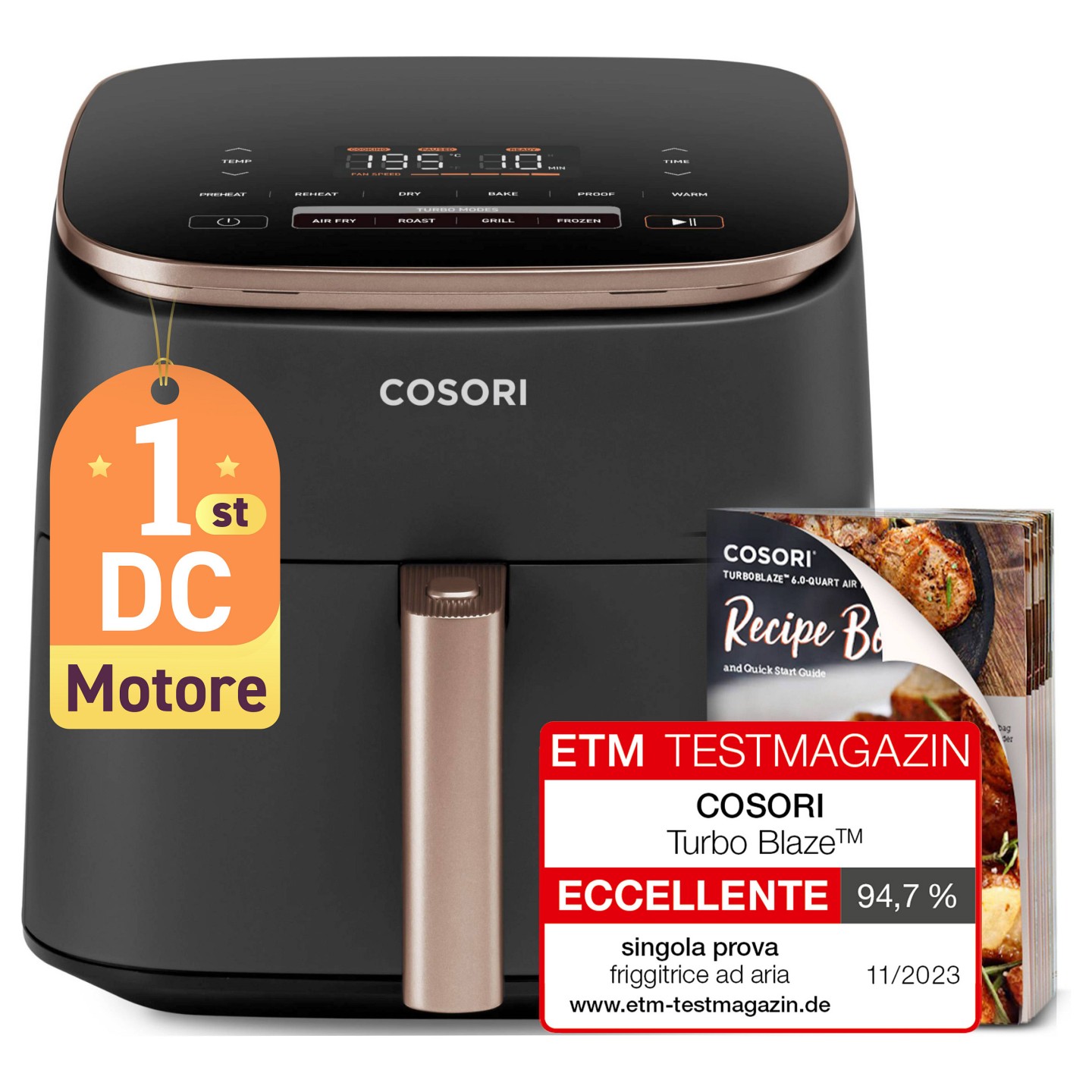 Cosori Turbo Blaze Heißluftfritteuse Schwarz — Buy in Cyprus with Fast Delivery