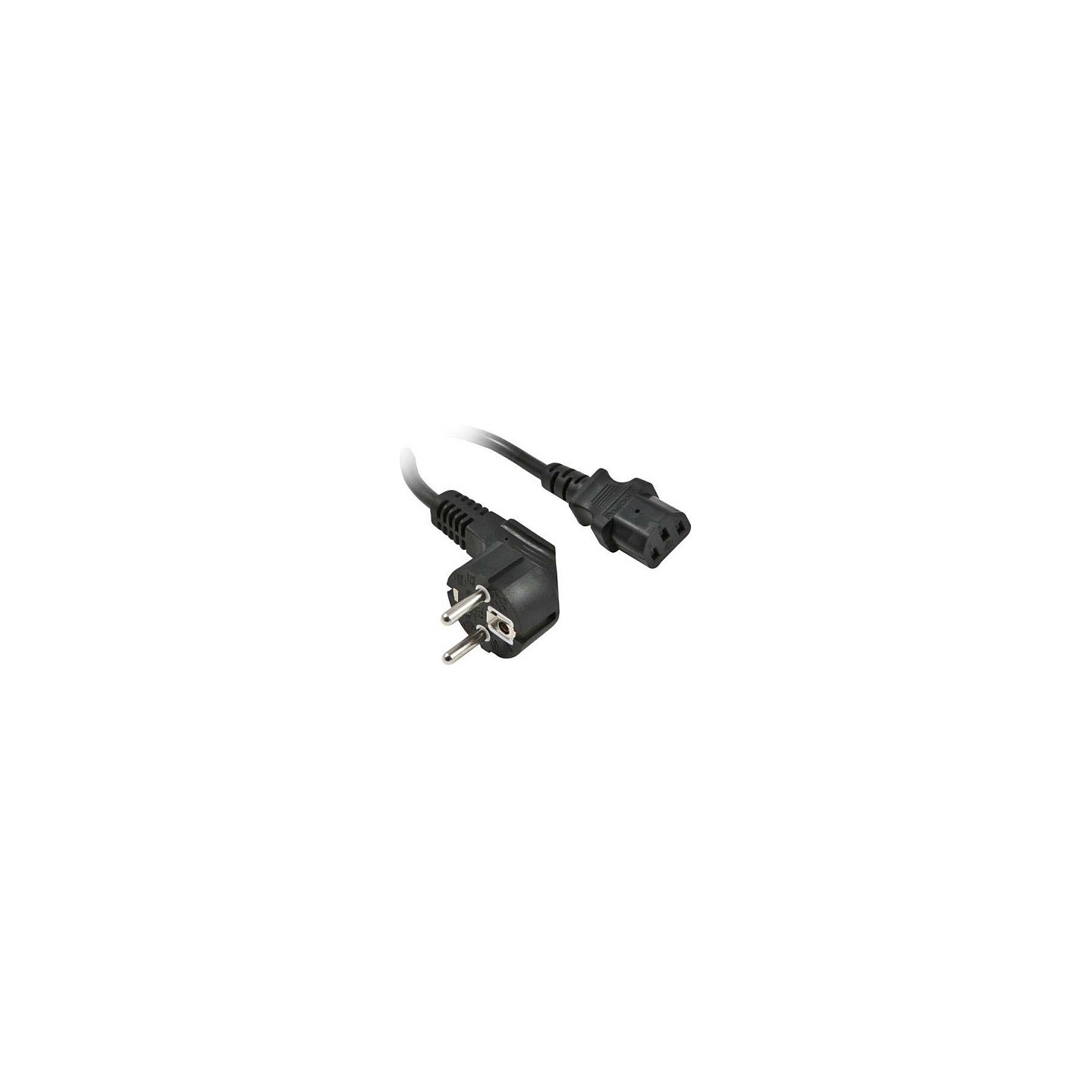 Synergy21 Netzkabel 230V Schutzkontakt CEE7(Stecker)- to Kaltgeräte IEC-C13(Buchse). 3m. Black. .