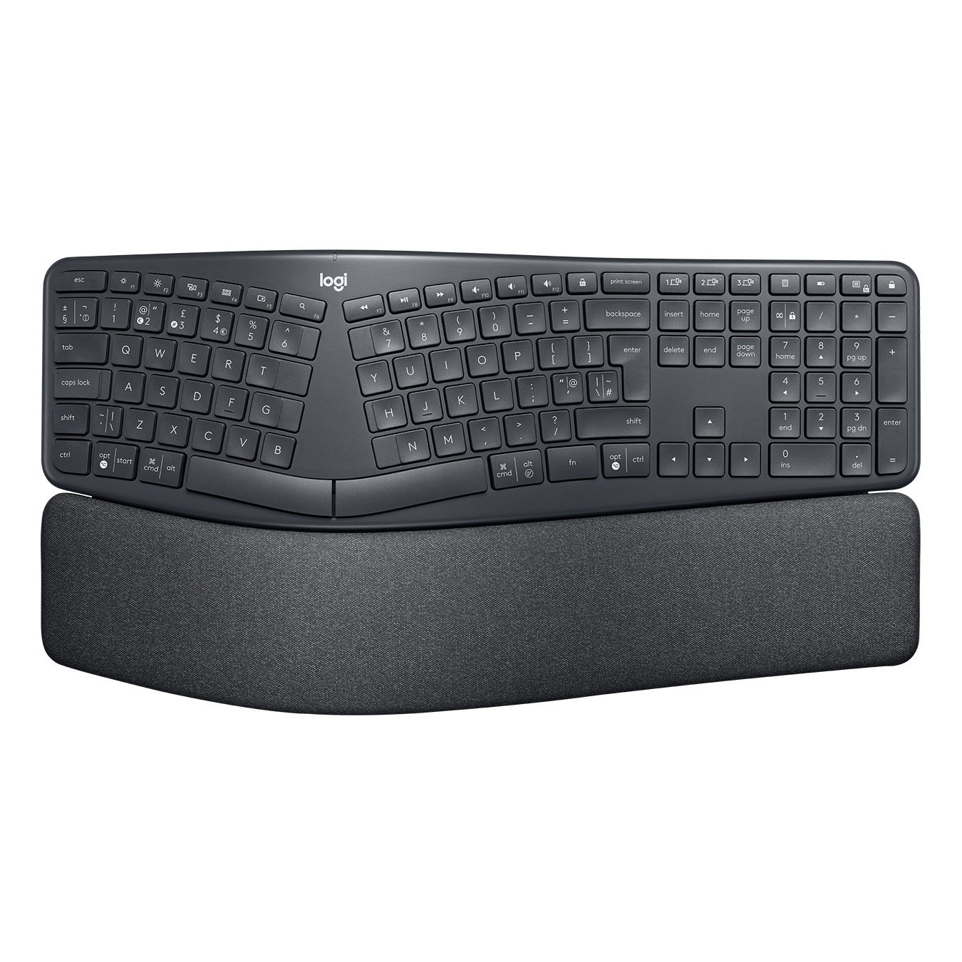 Logitech ERGO K860 Wireless Ergonomic Keyboard - Graphite - US International, Bluetooth 5.0 & 2.4GHz