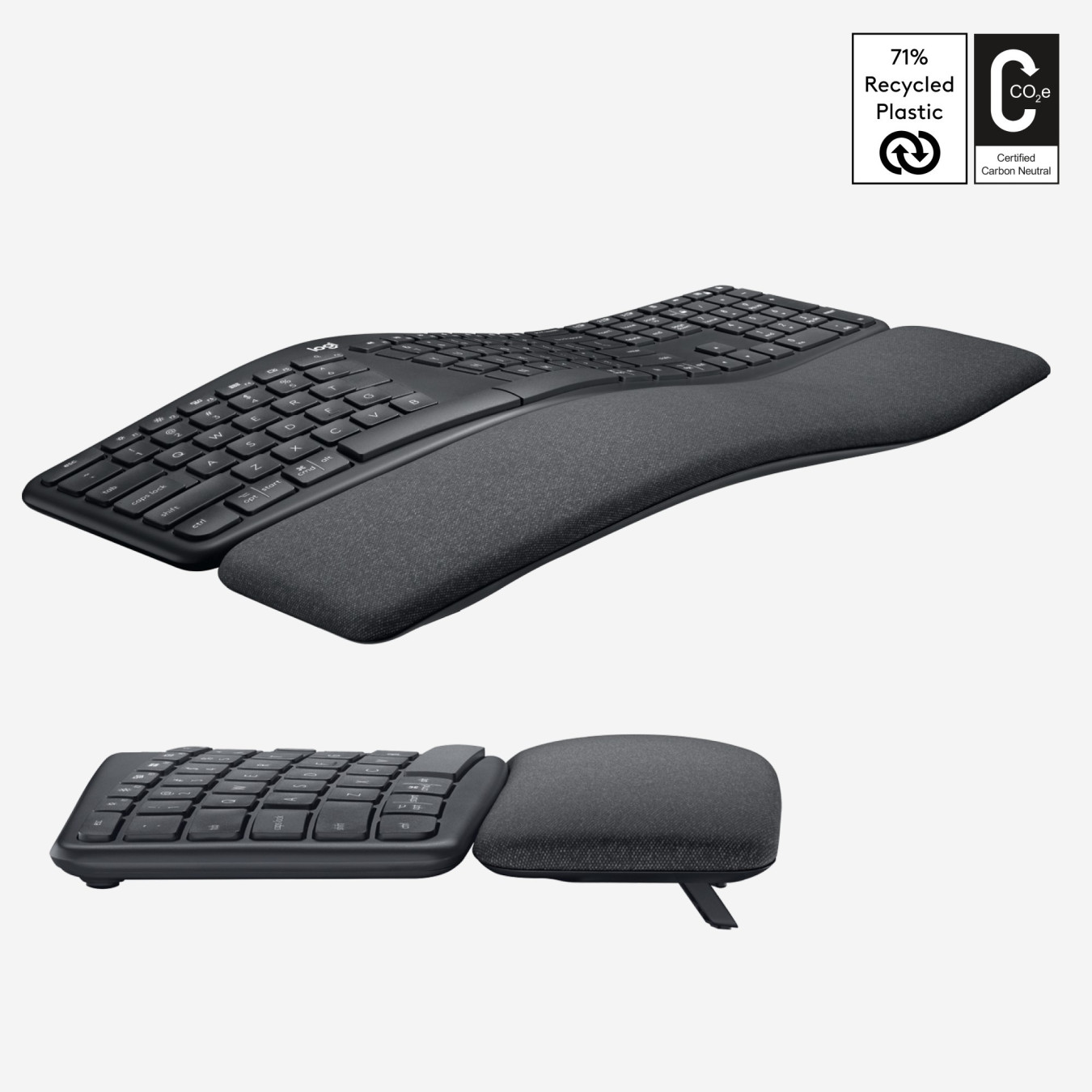 Logitech ERGO K860 Wireless Ergonomic Keyboard - Graphite - US International, Bluetooth 5.0 & 2.4GHz