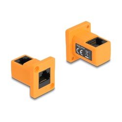D-Typ Modul RJ45 Buchse zu Buchse 90° gewinkelt orange — Buy in Cyprus with Fast Delivery