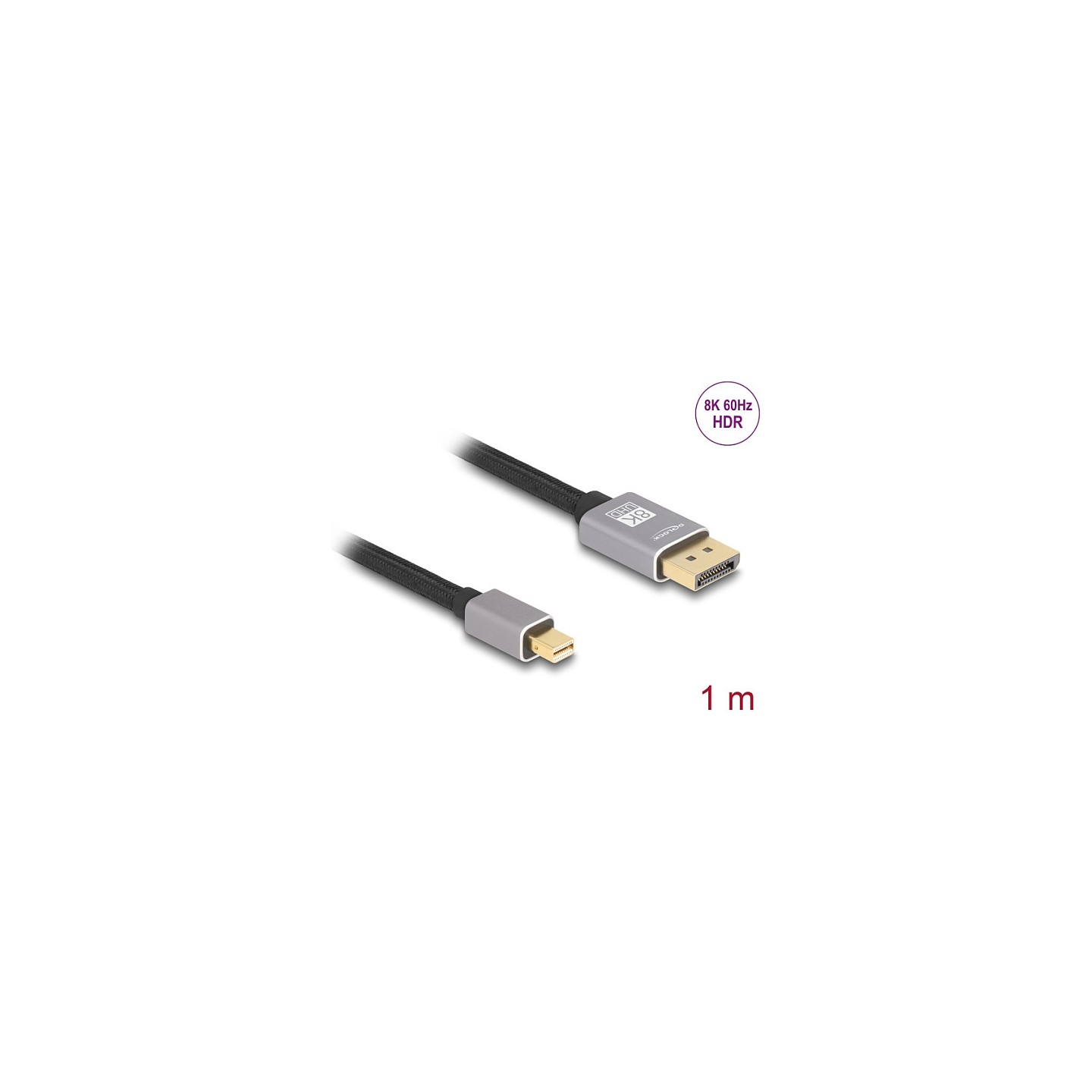 Mini DisplayPort zu DisplayPort Kabel 8K 60 Hz 1 m grau Metall ohne Einrastfunktion — Buy in Cyprus with Fast Delivery