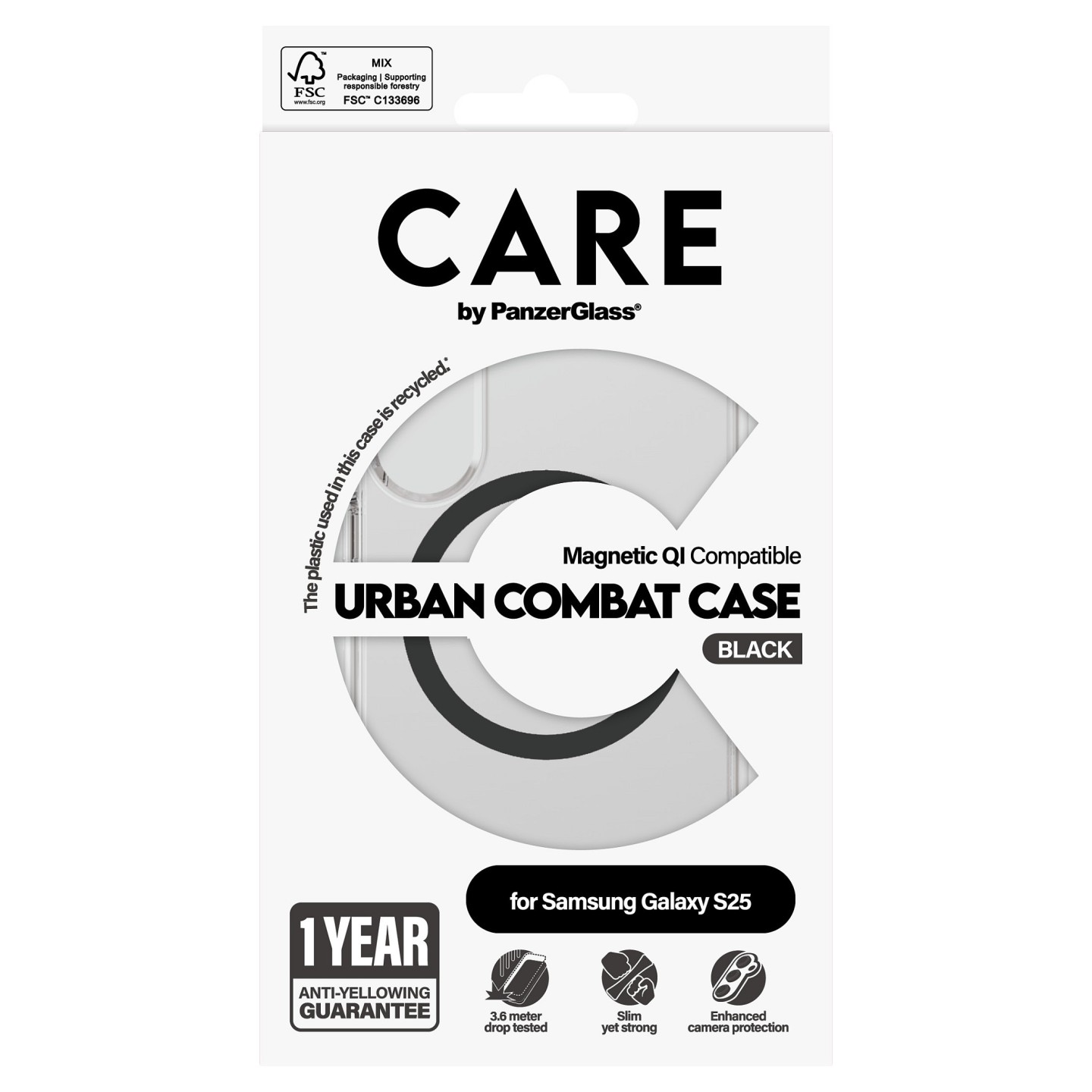 CARE Flagship Case Clear w. Black QI Compatible Galaxy S25 — Buy in Cyprus with Fast Delivery