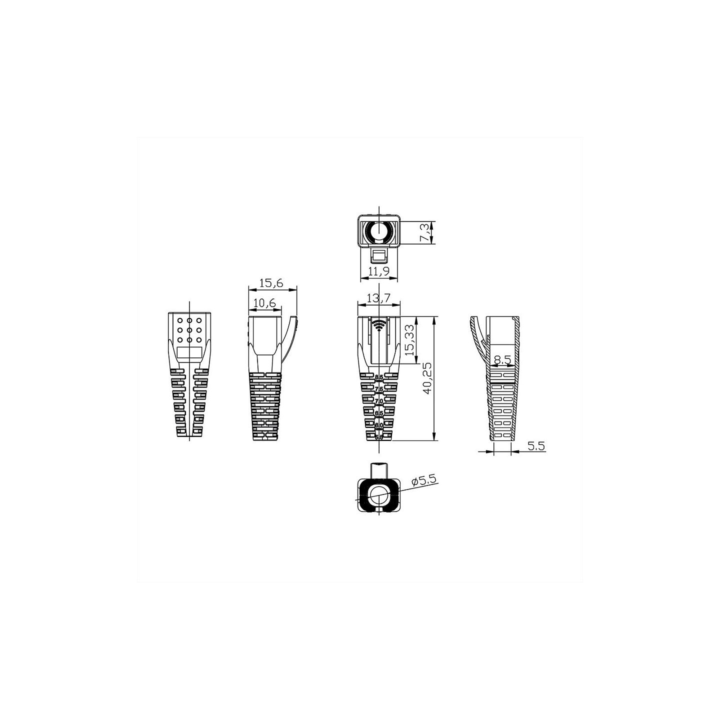 ROLINE Knickschutztlle fr RJ-45. 10 Stck. gelb — Buy in Cyprus with Fast Delivery